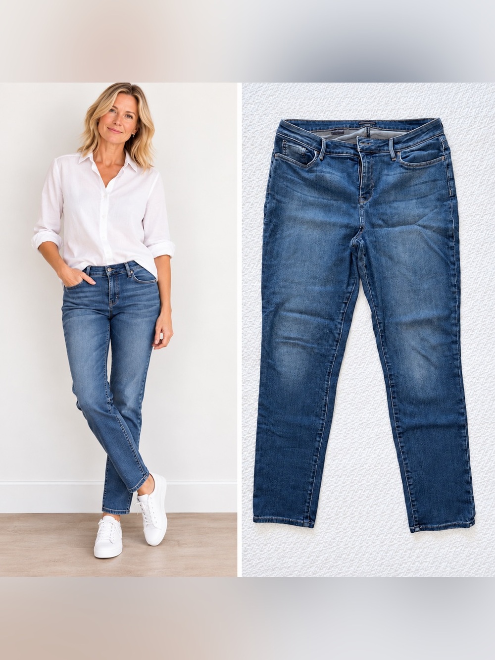 NYDJ Alina Legging Jeans Size 14 Blue Lift Tuck Slim Leg Stretch Denim - Picture 2 of 8